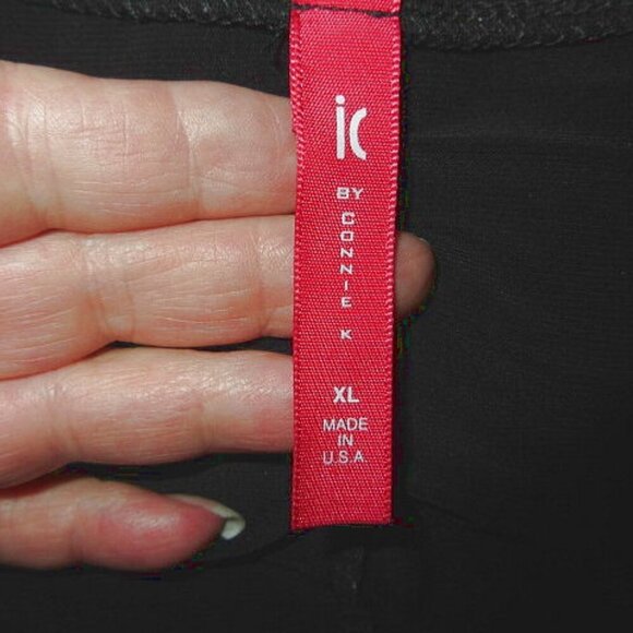 IC by Connie K Slinky Knit Dress Size XL Pockets Embellished LBD Asymmetrical - Picture 7 of 11